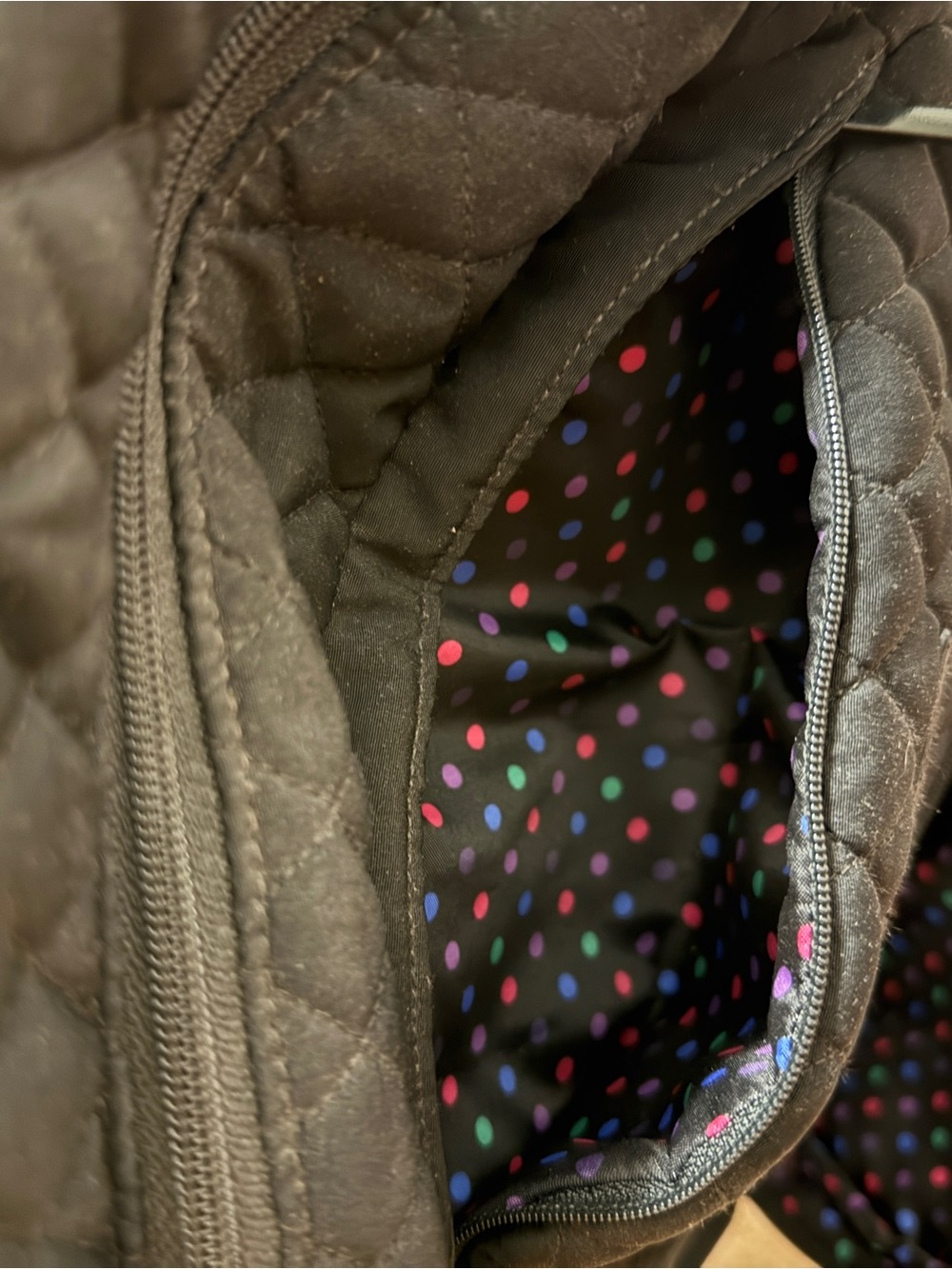 Vera Bradley Quilted Black Backpack - Picture 8 of 9